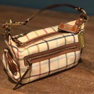 Coach plaid & leather small bag